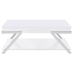 Marcia Rectangular Lift Top Coffee Table White High Gloss - 708158