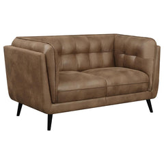 Thatcher 2-piece Upholstered Tuxedo Arm Sofa Set Brown - 509421-S2