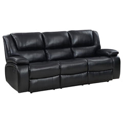 Camila Upholstered Motion Reclining Sofa Black - 610244
