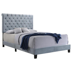 Warner Upholstered Eastern King Panel Bed Slate Blue - 310041KE