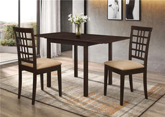 Kelso 3-piece Drop Leaf Dining Set Cappuccino and Tan - 190821-S3