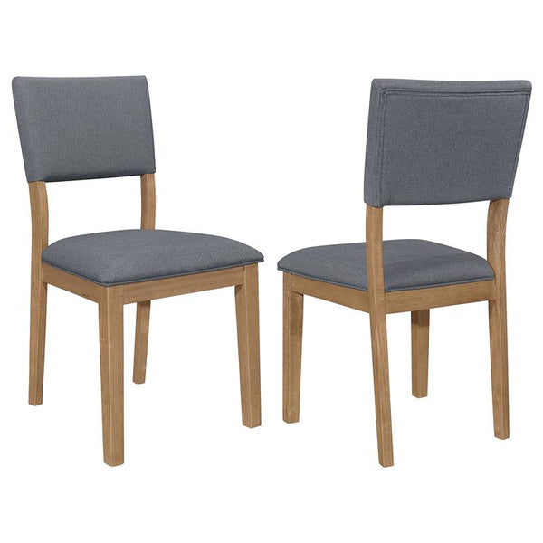 Sharon Open Back Padded Upholstered Dining Side Chair Blue and Brown (Set of 2) - 104172