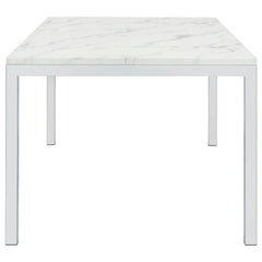 Athena Rectangle Dining Table with Marble Top Chrome - 110101
