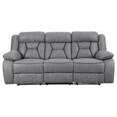 Higgins 2-piece Upholstered Motion Reclining Sofa Set Grey - 602261-S2