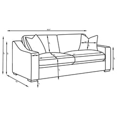 Ashlyn 3-piece Upholstered Sloped Arm Sofa Set White - 509891-S3