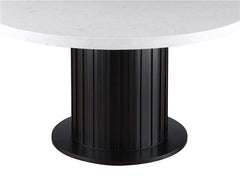 Sherry 5-piece Round Dining Set with Grey Fabric Chairs - 115490-S5G