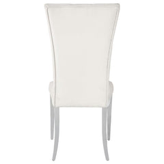 Kerwin Tufted Upholstered Side Chair (Set of 2) White and Chrome - 111102