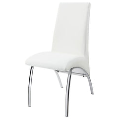 Bishop Upholstered Side Chairs White and Chrome (Set of 2) - 121572