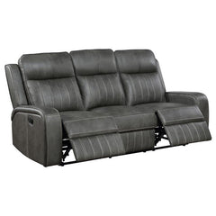 Raelynn 2-piece Upholstered Reclining Sofa Set Grey - 603191-S2