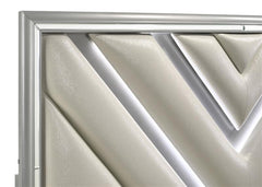 Veronica Wood Queen LED Storage Panel Bed Light Silver - 224721Q