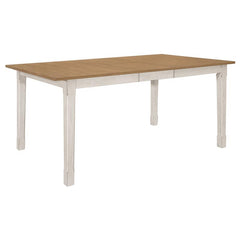 Kirby Rectangular Dining Table with Butterfly Leaf Natural and Rustic Off White - 192691