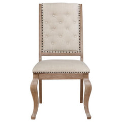 Brockway Tufted Side Chairs Cream and Barley Brown (Set of 2) - 110292
