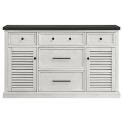 Aventine 5-drawer Dining Sideboard Buffet Cabinet with Cabinet Charcoal and Vintage Chalk - 108245