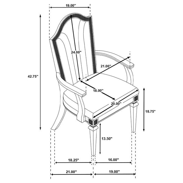Evangeline 7-piece Dining Table Set with Extension Leaf Ivory and Silver Oak - 107551-S7