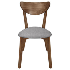 Alfredo Upholstered Dining Chairs Grey and Natural Walnut (Set of 2) - 108082