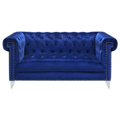 Bleker 2-piece Upholstered Tuxedo Arm Tufted Sofa Set Blue - 509481-S2