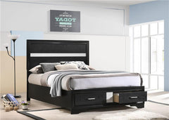 Miranda Wood Full Storage Panel Bed Black - 206361F