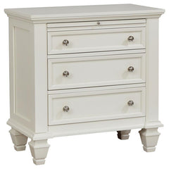 Sandy Beach 3-drawer Nightstand Cream White - 201302