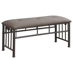 Livingston Microfiber Upholstered Bench Brown and Bronze - 301396
