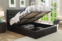 Riverbend Upholstered Queen Storage Panel Bed Black - 300469Q