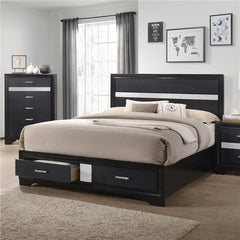 Miranda Wood Eastern King Storage Panel Bed Black - 206361KE