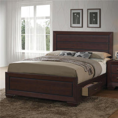 Kauffman Wood Eastern King Storage Panel Bed Dark Cocoa - 204390KE