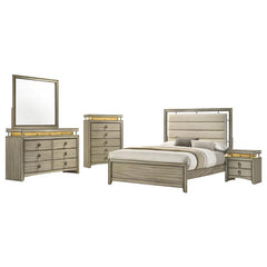 Giselle 5-piece California King Bedroom Set Rustic Beige - 224391KW-S5