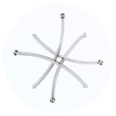 Beckham Round Dining Table Chrome and Clear - 106440