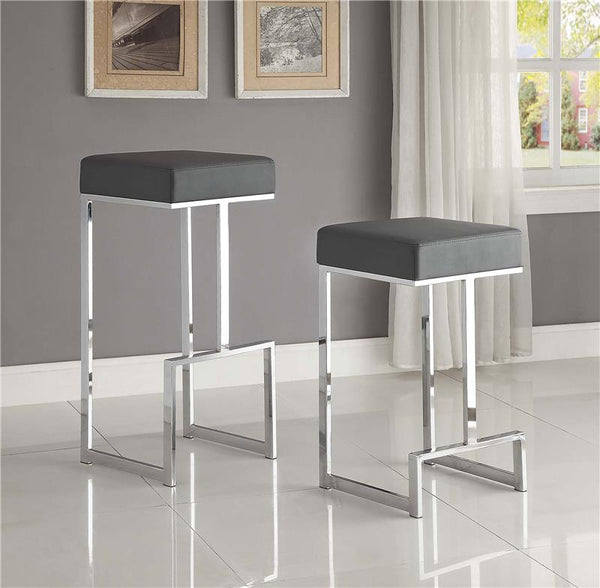 Gervase Square Counter Height Stool Grey and Chrome - 105252