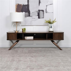 Valna Wood 71" TV Stand with Sliding Doors Walnut - 701713