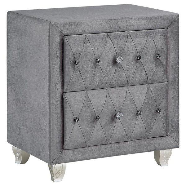 Deanna 2-drawer Rectangular Nightstand Grey - 205102