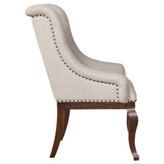 Brockway Tufted Arm Chairs Cream and Antique Java (Set of 2) - 110313