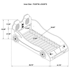 Cruiser Wood Twin LED Car Bed Red - 400479