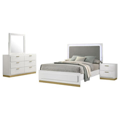 Caraway 4-piece California King Bedroom Set White - 224771KW-S4
