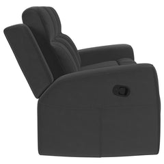 Brentwood 3-piece Upholstered Reclining Sofa Set Black - 610284-S3