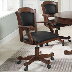 Turk Game Chair with Casters Black and Tobacco - 100872