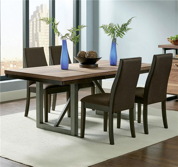 Spring Creek 5-piece Dining Room Set Natural Walnut and Chocolate Brown - 106581-S5