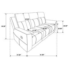 Brentwood Upholstered Motion Reclining Sofa Black - 610284