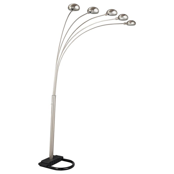 Kayd 5-light Floor Lamp with Curvy Dome Shades Chrome and Black - 1243