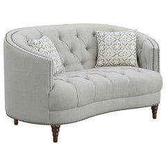 Avonlea 2-piece Upholstered Sloped Arm Sofa Set Grey Fabric - 505641-S2