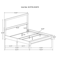 Sidney Wood Queen Panel Bed Rustic Pine - 223141Q