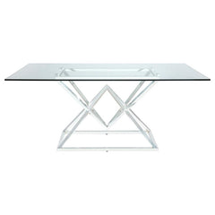 Beaufort Rectangle Glass Top Dining Table Chrome - 109451
