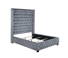 Rocori Upholstered Eastern King Wingback Bed Grey - 306075KE