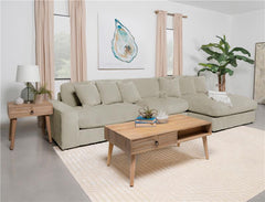 Blaine Upholstered Reversible Chaise Sectional Sofa Sand - 509899-SET