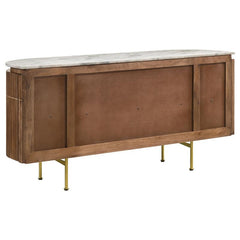 Ortega 4-door Marble Top Dining Sideboard Server White and Natural - 105145
