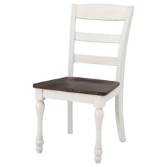 Madelyn Ladder Back Side Chairs Dark Cocoa and Coastal White (Set of 2) - 110382