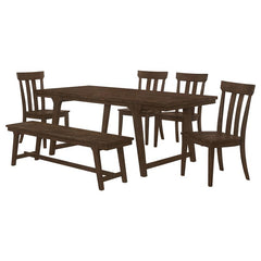 Reynolds 6-piece Rectangular Dining Table Set Brown Oak - 107591-S6