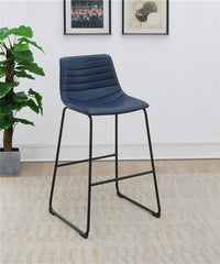 Zuni Faux Leather Upholstered Bar Stool Blue (Set of 2) - 107209