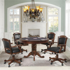 Turk 3-in-1 Round Pedestal Game Table Tobacco - 100871