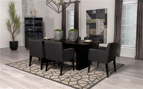 Catherine Rectangular Double Pedestal Dining Table Black - 106251